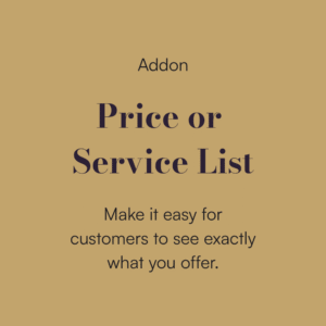 Price or Service List Design